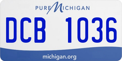 MI license plate DCB1036