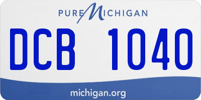 MI license plate DCB1040
