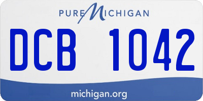 MI license plate DCB1042