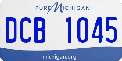 MI license plate DCB1045