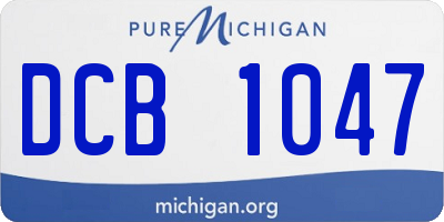 MI license plate DCB1047