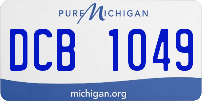 MI license plate DCB1049