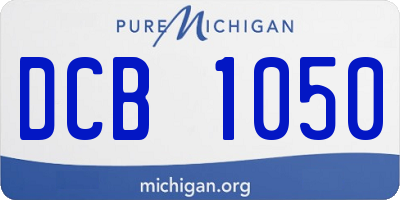 MI license plate DCB1050