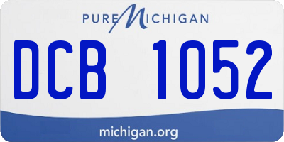 MI license plate DCB1052