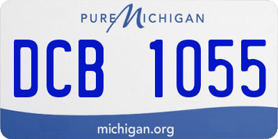 MI license plate DCB1055