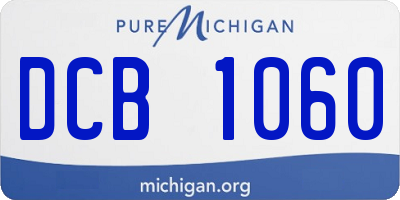 MI license plate DCB1060