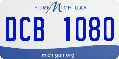 MI license plate DCB1080