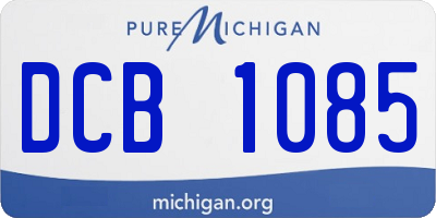 MI license plate DCB1085