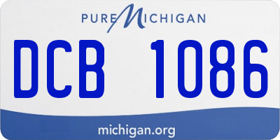 MI license plate DCB1086