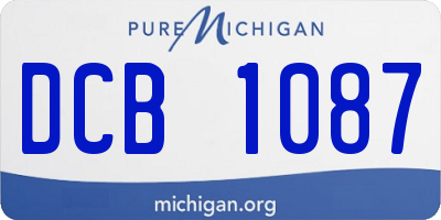 MI license plate DCB1087
