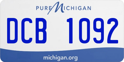 MI license plate DCB1092