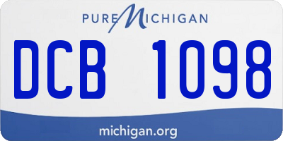 MI license plate DCB1098