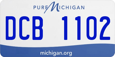 MI license plate DCB1102