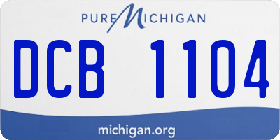 MI license plate DCB1104