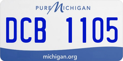 MI license plate DCB1105