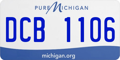 MI license plate DCB1106