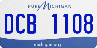 MI license plate DCB1108