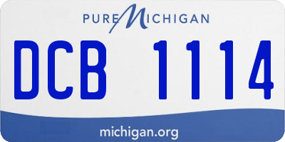 MI license plate DCB1114