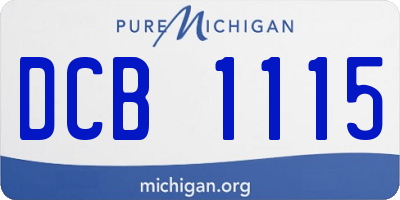 MI license plate DCB1115