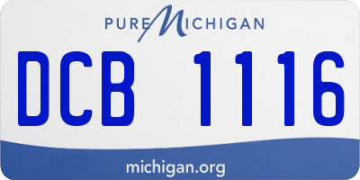 MI license plate DCB1116