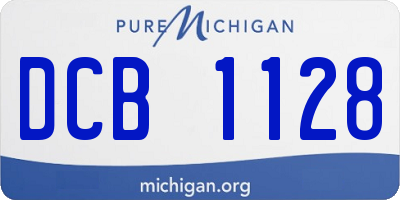 MI license plate DCB1128