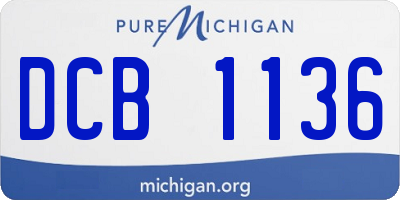MI license plate DCB1136