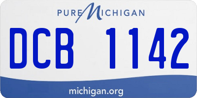 MI license plate DCB1142