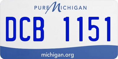 MI license plate DCB1151