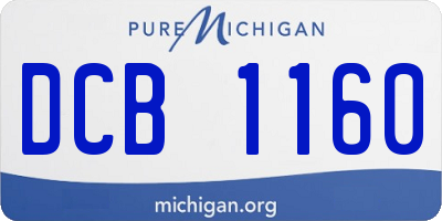 MI license plate DCB1160