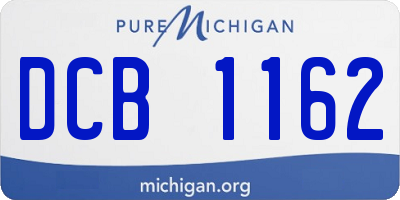 MI license plate DCB1162