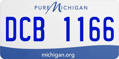 MI license plate DCB1166