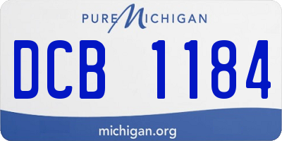 MI license plate DCB1184