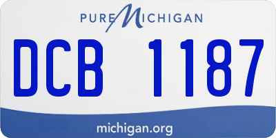 MI license plate DCB1187