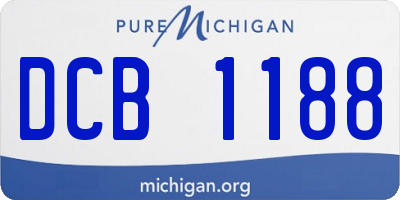 MI license plate DCB1188