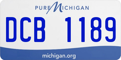 MI license plate DCB1189