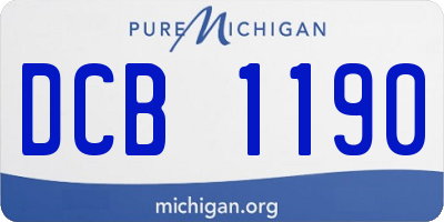 MI license plate DCB1190