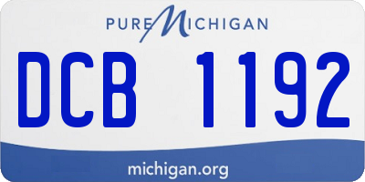 MI license plate DCB1192
