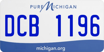 MI license plate DCB1196