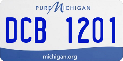 MI license plate DCB1201