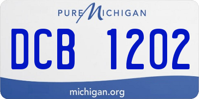 MI license plate DCB1202