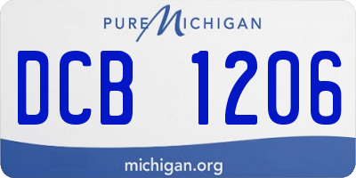MI license plate DCB1206
