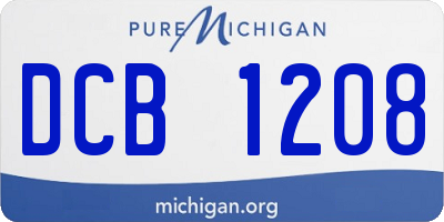 MI license plate DCB1208