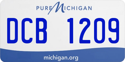 MI license plate DCB1209