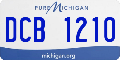 MI license plate DCB1210