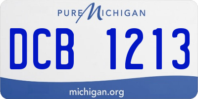MI license plate DCB1213