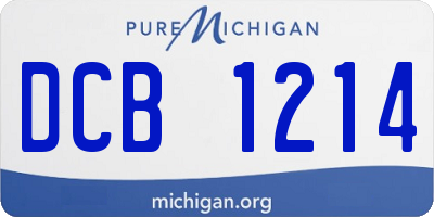 MI license plate DCB1214