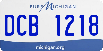 MI license plate DCB1218