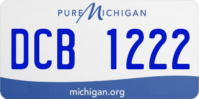 MI license plate DCB1222