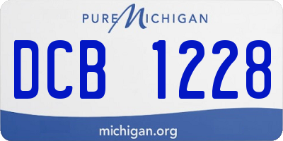 MI license plate DCB1228