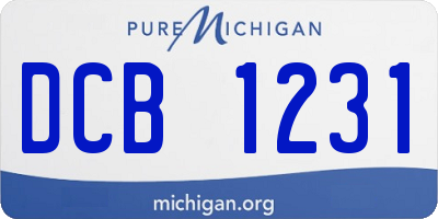 MI license plate DCB1231